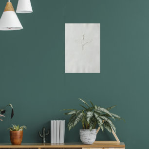 Weißer minimalistischer einzelner Blatt-Botanik-Li Poster