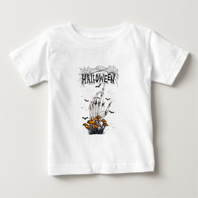 Weißer, moderner Halloween-T - Shirt mit eigener M (Vorderseite)