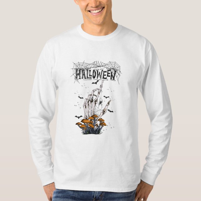 Weißer, moderner Halloween-T - Shirt mit eigener M (Vorderseite)