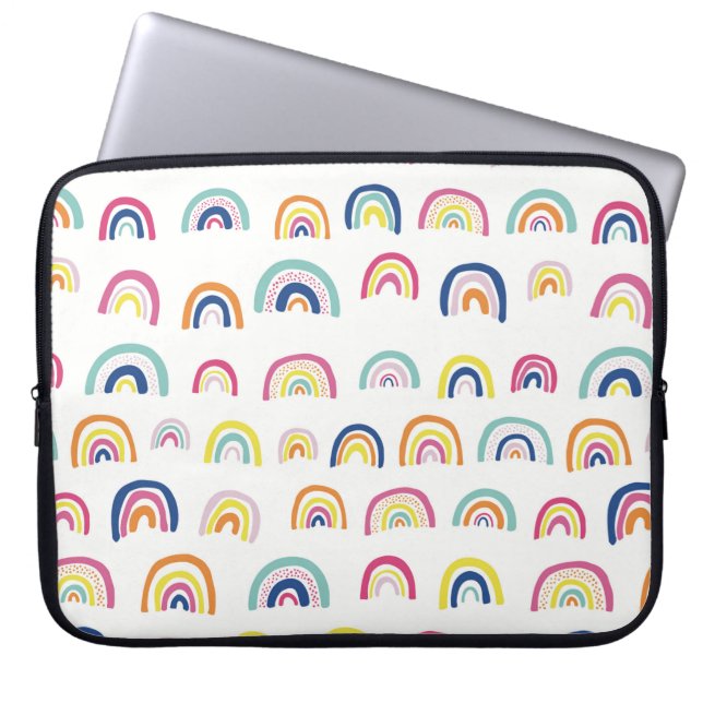 Weißer Multirainbow-Laptop-Sieb Laptopschutzhülle (Vorderseite)