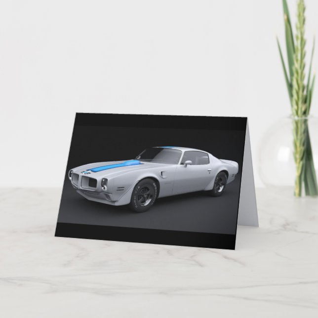 WEISSER MUSKELAUTO VINTAGER GREETTAGKARTE DANKESKARTE (Vorderseite)