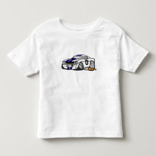 Weißer Muskenkraftwagen - Cartoon wählen Sie die Kleinkind T-shirt