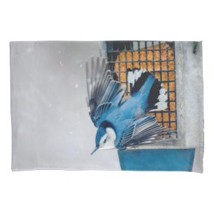 Weißer Nacktfisch im Schnee - Original Foto Kissenbezug