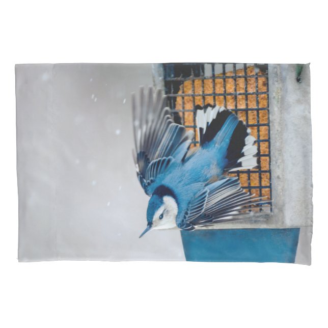 Weißer Nacktfisch im Schnee - Original Foto Kissenbezug (Vorderseite)