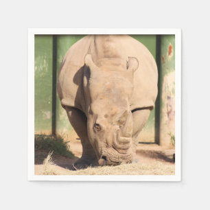 Weißer Nashorn Serviette