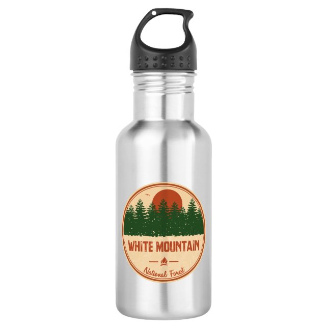 Weißer Nationalwald Edelstahlflasche (Vorderseite)