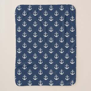 Weißer Nautikanker auf marineblarem Hintergrund Sherpadecke