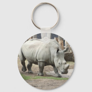 Weißer Nördlicher Rhinos gefährdet Schlüsselanhänger