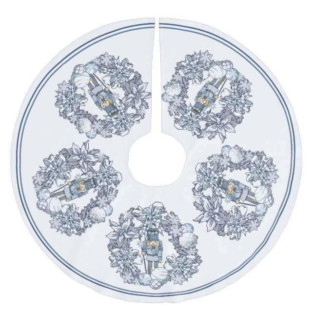 Weißer Nussknacker Polyester Weihnachtsbaumdecke (Vorderseite)