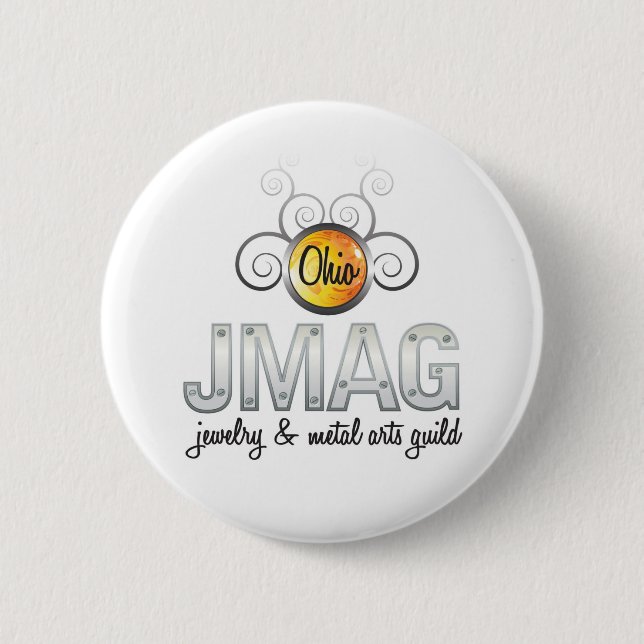Weißer OJMAG Logoknopf Button (Vorderseite)