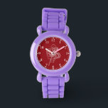 Weißer Oktopus unter roter Uhr<br><div class="desc">Weißer Oktopus auf einem roten Hintergrund und einem weißen Rand. Einfaches und elegantes Design. Übereinstimmende weiße Zahlen.</div>