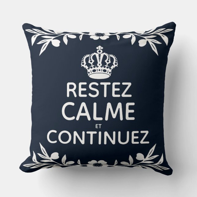 Weißer Olivenzweig Französisch Behalt Calm Carry O Kissen (Vorderseite)