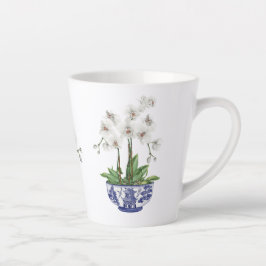 Weißer Orchid in Chinoiserie Bowl Keramik Milchtasse