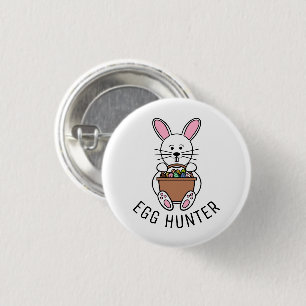 Weißer Osterhase, Eierjäger Button