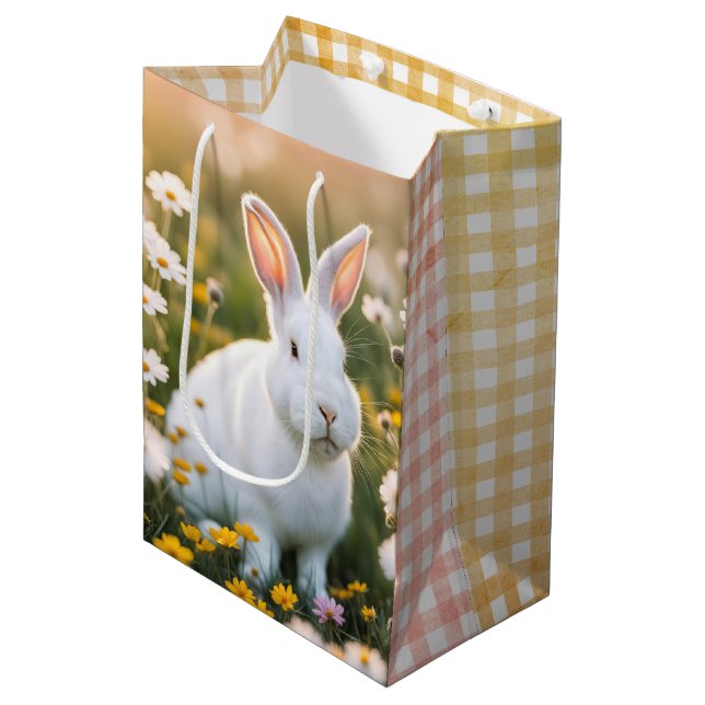 Weißer Ostersonne in den Daisien Mittlere Geschenktüte (Vorderseite Schrägansicht)