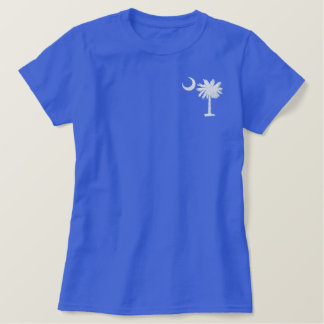 Weißer Palmetto bestickter T - Shirt
