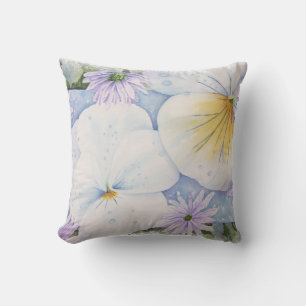WEISSER PANSY PARTY PILLOW TITEL KISSEN