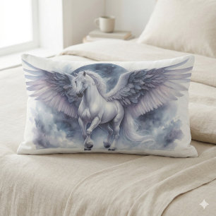 Weißer Pegasus mondbeschienene Flügel himmlischer  Lendenkissen