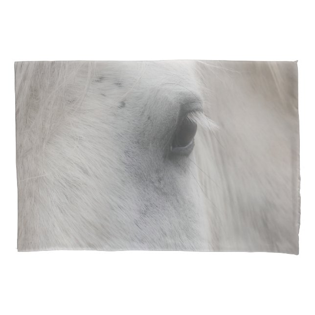 Weißer Percheron Kissenbezug (Vorderseite)