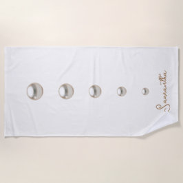 weißer Perlen Strandtuch