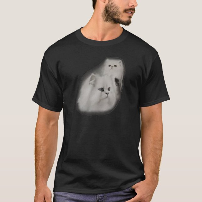 Weißer persische Katzen-SchulFoto-T - Shirt (Vorderseite)