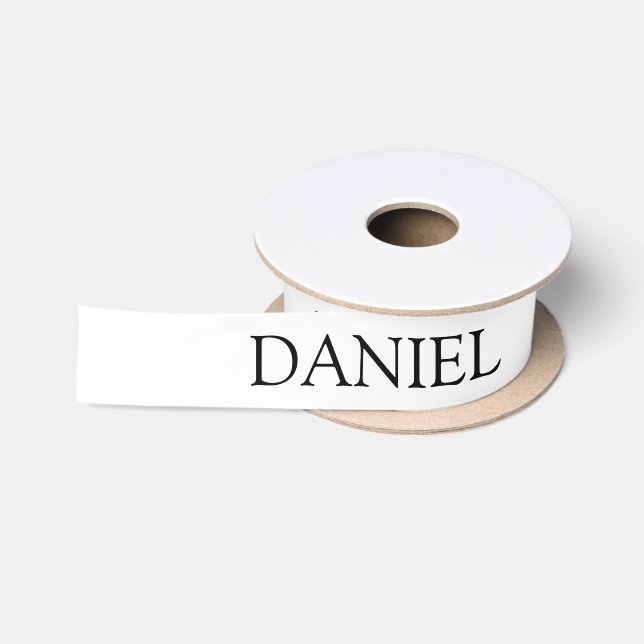 Weißer personalisierter Name Satinband (Spule)