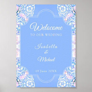 Weißer Pfau und blühende Sakura / Romantik Poster