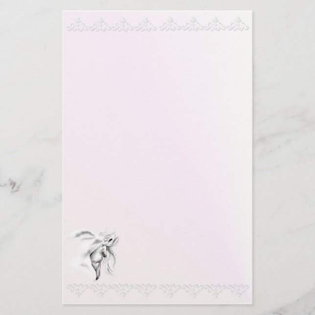 Weißer Pferdekopf stationery_vertical.v2 Briefpapier (Vorderseite)