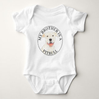 Weißer Pitbull Baby Strampler