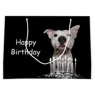 Weißer Pitbull Geburtstag Große Geschenktüte