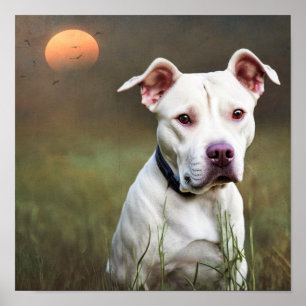 Weißer Pitbull Poster