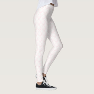 Weißer Polka-Dot mit rosa Touch Leggings
