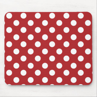 Weißer Polka-Dot Mousepad