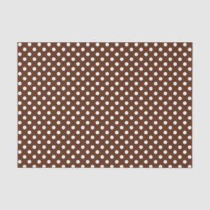 Weißer Polka-Dot über braunes Gewebe Seidenpapier