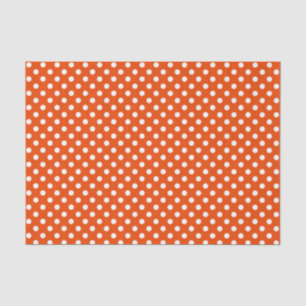 Weißer Polka-Dot über das helle Orangenzwirn Seidenpapier