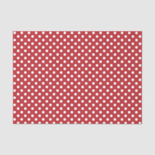Weißer Polka-Dot über dunkles rotes Gewebepapier Seidenpapier