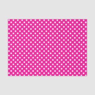 Weißer Polka-Dot über Hot-Pink-Gewebe Seidenpapier