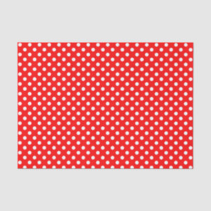 Weißer Polka-Dot zum Thema Rotes Gewebe Seidenpapier