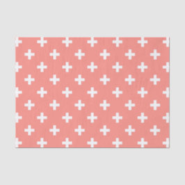 Weißer Polka-Kreuz auf Pfirsich Seidenpapier