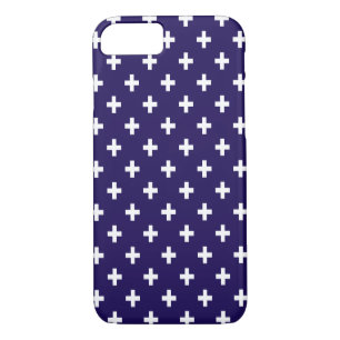 Weißer Polka kreuzt auf marineblau Case-Mate iPhone Hülle