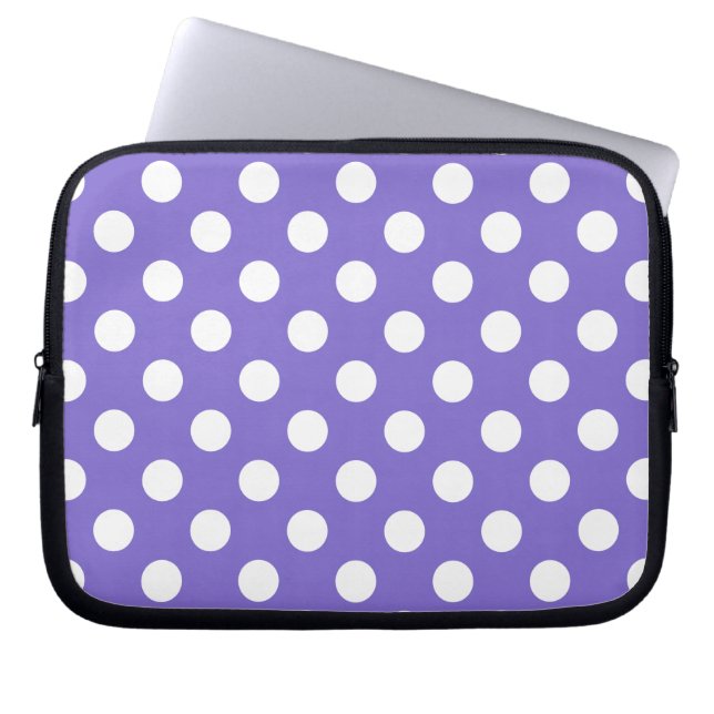 Weißer Polka-Pfoten Laptopschutzhülle (Vorderseite)