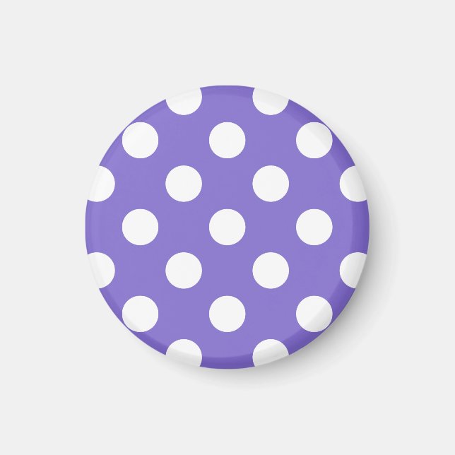 Weißer Polka-Pfoten Magnet (Vorne)