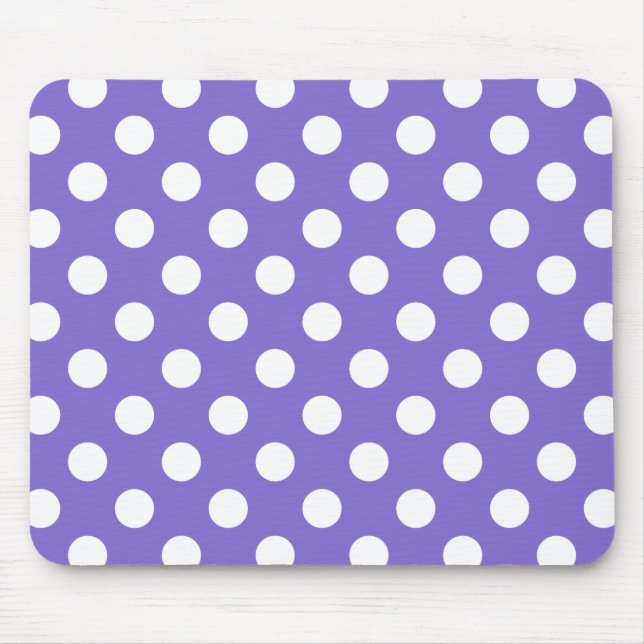 Weißer Polka-Pfoten Mousepad (Vorne)