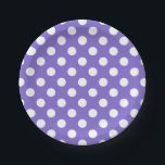 Weißer Polka-Pfoten Pappteller<br><div class="desc">Weißer Polka-Pfoten</div>