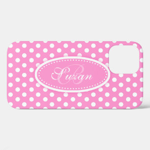 Weißer Polka-Punkt und rosa individuelle Name title_seo2