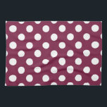 Weißer Polka-Punkte auf Bordeaux Geschirrtuch<br><div class="desc">Weißer Polka-Punkte auf Bordeaux</div>