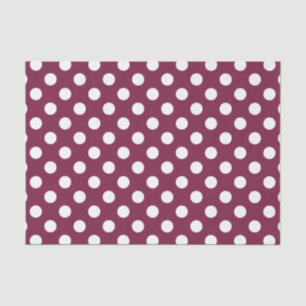Weißer Polka-Punkte auf Bordeaux Seidenpapier