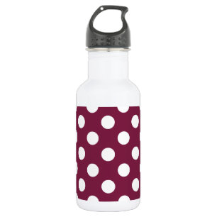 Weißer Polka-Punkte auf Bordeaux Trinkflasche