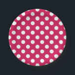 Weißer Polka-Punkte auf Cerealien Pappteller<br><div class="desc">Weißer Polka-Punkte auf Cerealien</div>