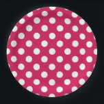 Weißer Polka-Punkte auf Cerealien Pappteller<br><div class="desc">Weißer Polka-Punkte auf Cerealien</div>